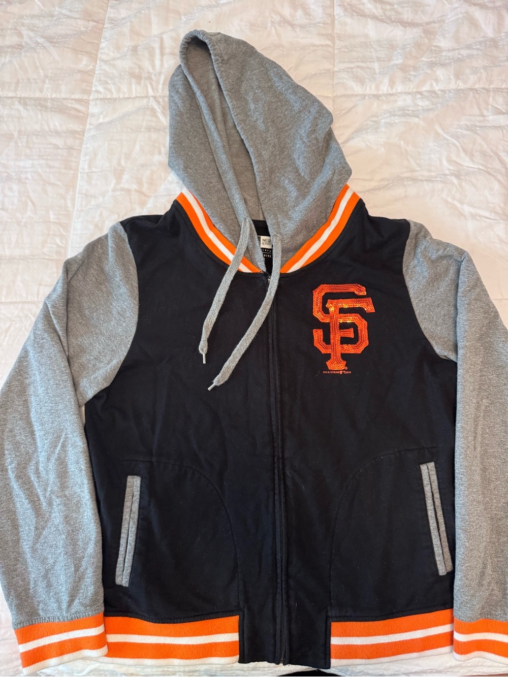 New Era Hooded Zip Jacket - Black, Gray & Orange SF Giants